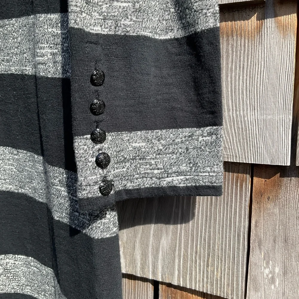 J.Crew Black and Gray Striped Dress